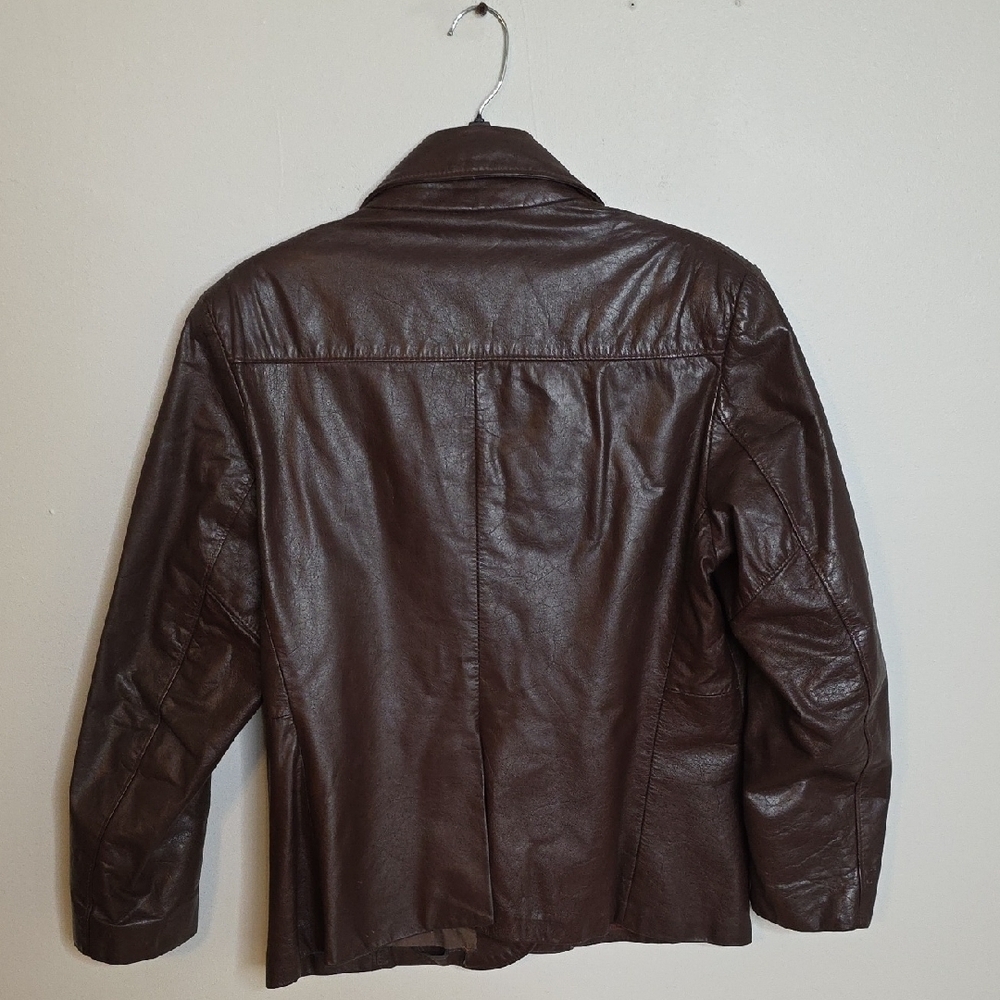 Sears Vintage Brown Leather Jacket Ladies 16 — image 5 of 8